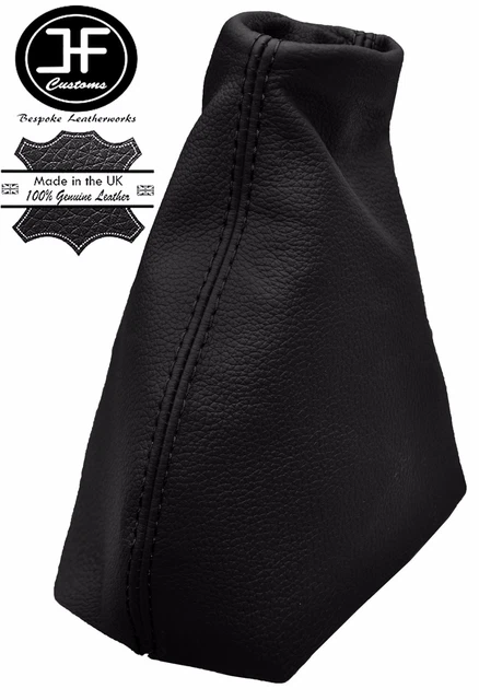 Levier De Vitesse En Cuir Véritable Pour Ford Mondeo MK3 (2000-2003) - Noir, Couture Blanche - 2