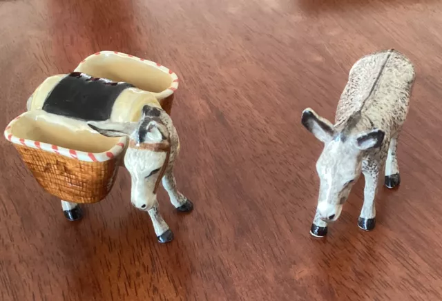 Donkey Ornaments Figurines X 2