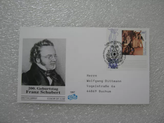 Ersttagsbrief / FDC, BRD 16.01.1997  Franz Schubert (1895)   21