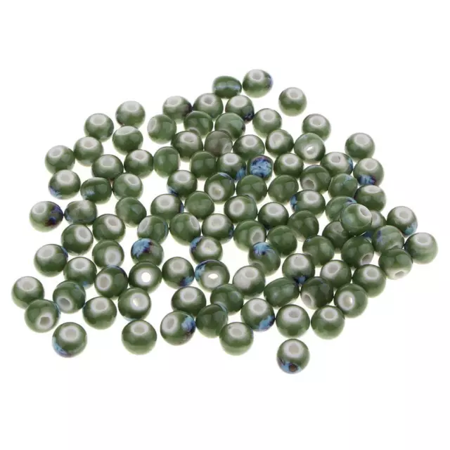 100x8mm lose Keramikperlen Charms für Schmuck machen grün und blau