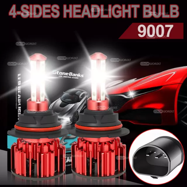 2x 9007/HB5 LED Headlight Bulbs Kit 6500K White High Low Beam Light Super Bright