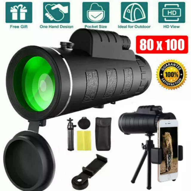 Day / Night Vision 80x100 Zoom HD Monocular Starscope Monocular Telescope BAK4