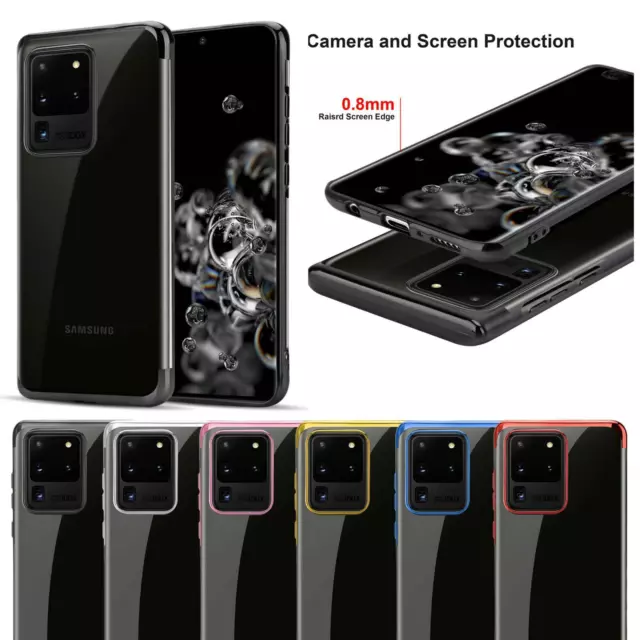 For Samsung Galaxy S20, S20 Plus, Ultra, Slim Clear Bling Shockproof Phone Case