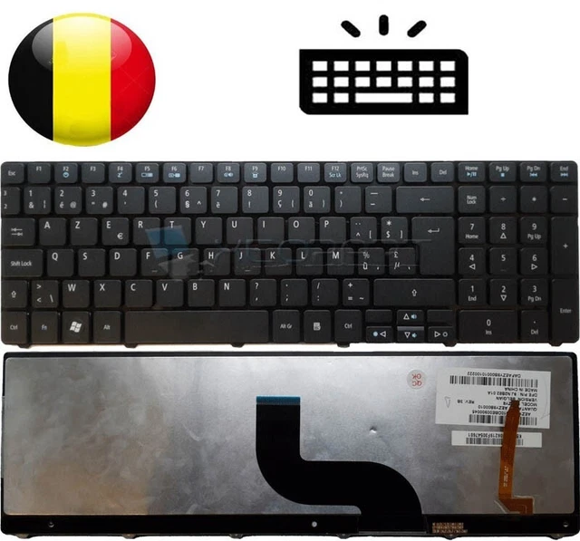 Clavier AZERTY Français/Arabe Rétro-éclairé Pour Acer Aspire 7750 - Neuf Générique
