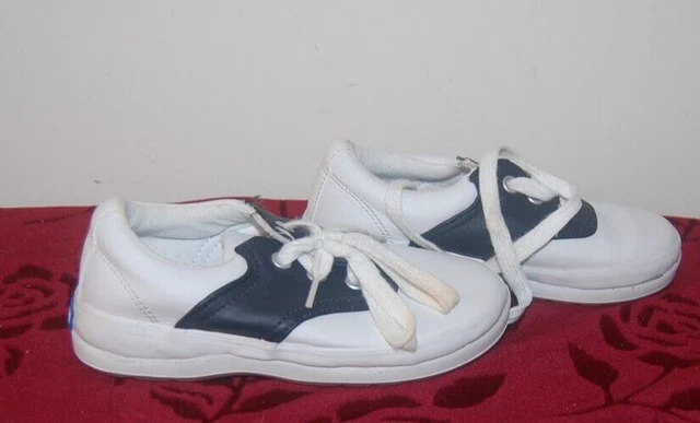 Keds School Girl White Black Leather Saddle Oxfords Sneakers Shoes 10 M (I Keds School Girl White Black Leather Saddle Oxfords Sneakers Shoes 10 M (I