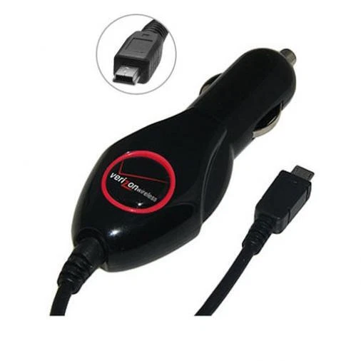 CAR CHARGER MINI-USB DC SOCKET POWER ADAPTER COILED PLUG-IN for CELLPHONES