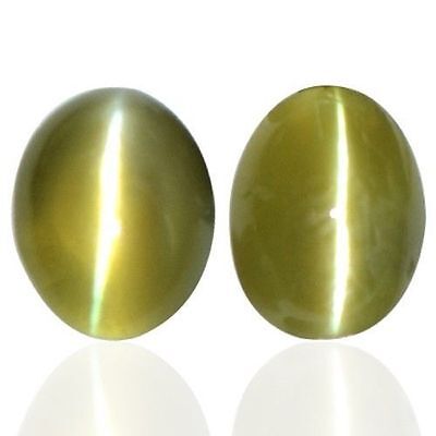 Natural Rare honey color  Chrysoberyl Cats Eye Oval Cab Pair Unheated 3.28 Cts $