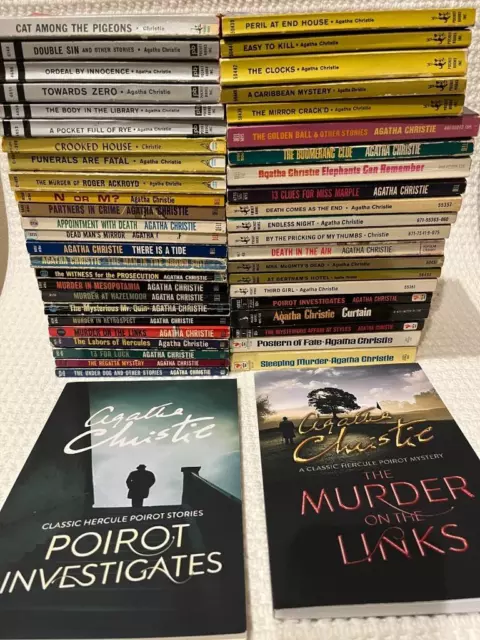 HUGE Agatha Christie Vintage 46 PB Book Lot Poirot +2 Bonus Dell Penguin Bantam