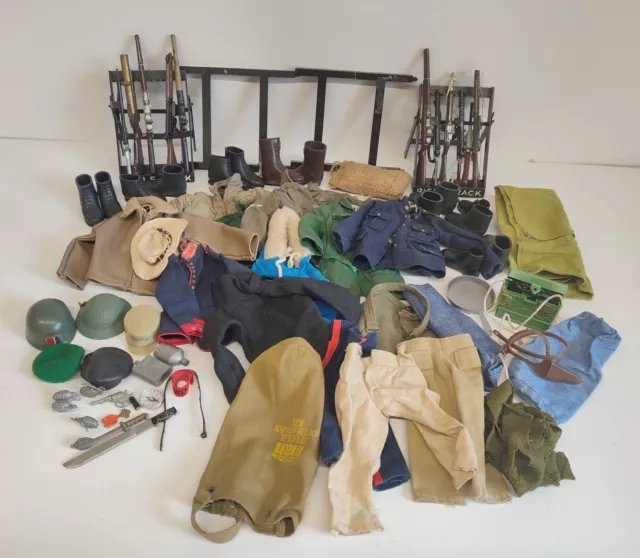 Vintage 1970s Action Man Bundle Job Lot Clothes Weapons Boots Hats Accessories
