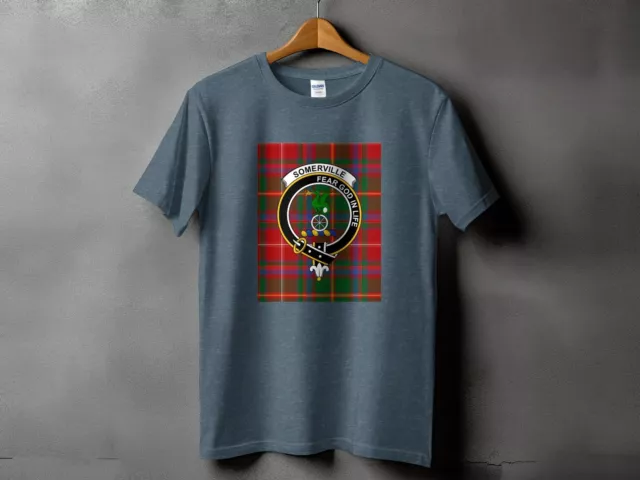 Somerville Tartan Clan Shirt, Fear God Life Motto T-Shirt, Scottish Heritage