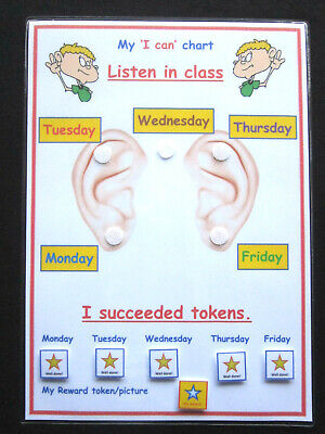 Princess Semaine Reward Chart Autisme ADHD ASD SEN Behavioural motivation Aide visuelle 