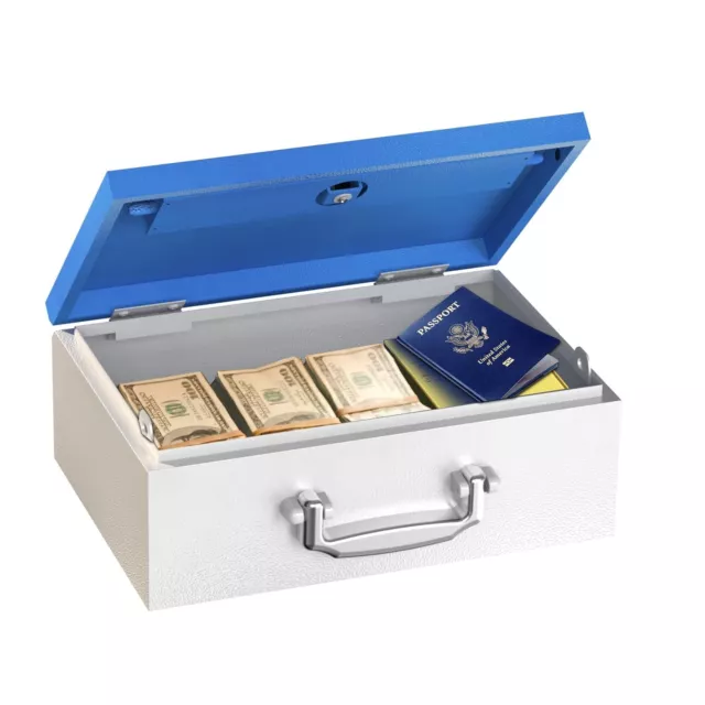 WeHere Safe Box with Key, Fireproof Lock Box, Security Deposit Storage Box fo...