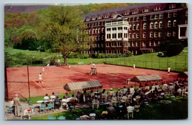 Tennis Tournament The Homestead Hotel Hot Springs Virginia 1950s Postcard N1U