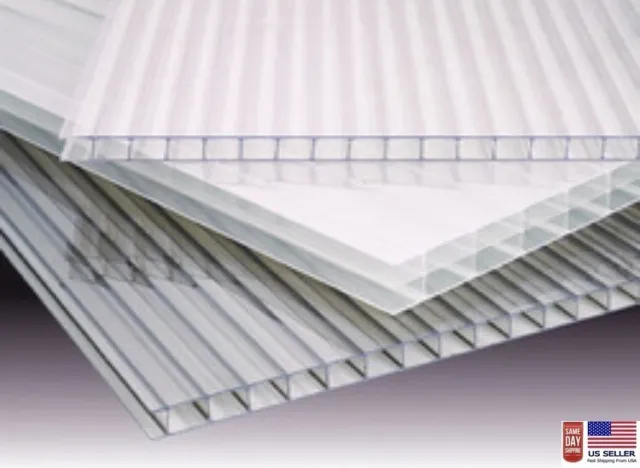 PAC OF 2 PANELS 24'' x 48'' x 8 mm (5/16) CLEAR POLYCARBONATE SHEETS