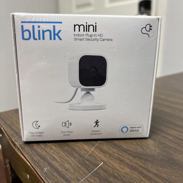Blink Mini Compact Indoor Plug-in Smart Security Camera 1080 HD Motion Detection