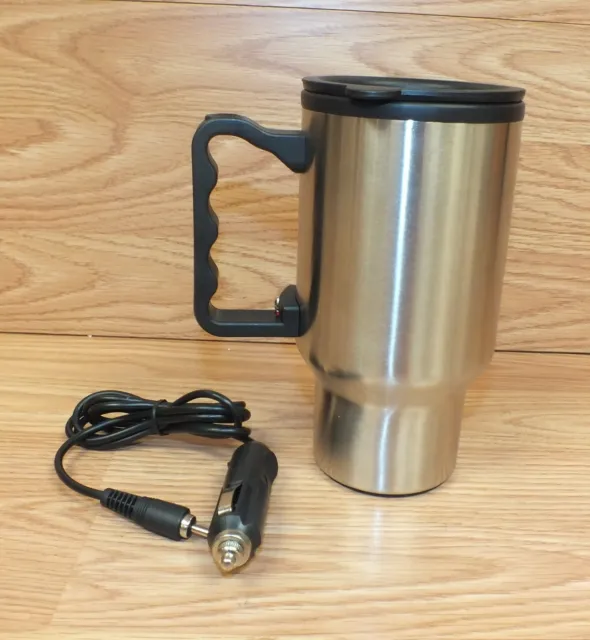 Totes Stainless Steel Heated Auto Coffee Mug Warmer & 12 Volt Car Power Adapter