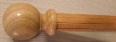 4-Foot Fluted Wood Drapery Rod with Ball Finial (Pre-Owned)