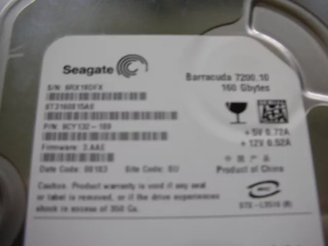 Seagate barracuda 7200.10 160gb ST3160815AS 100439890 3.AAE