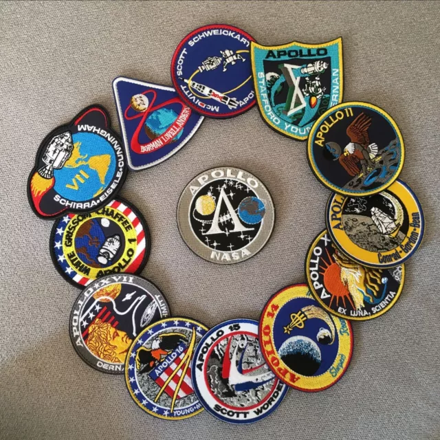 13 Pc Embroidered Patch US NASA Apollo Space Mission Collage Voyaer Emblem Badge