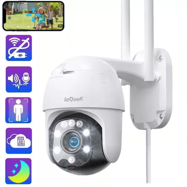 ieGeek 360° Security Camera Outdoor Color Night Vision Auto Tracking CCTV Camera