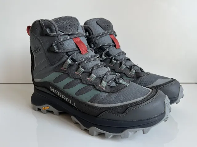 Merrell Womens Moab Speed Thermo Mid Grey Waterproof Walking Boots - UK SIZE 6.5