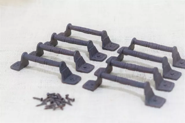 8 Cast Iron Rust Barn Handle Gate Pull Shed Door Handles Fancy Drawer Pulls