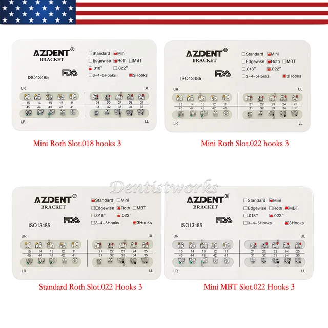 AZDENT Staffe Ortodontiche Dentali Staffa Mini Standard Edgewise - Foto 3