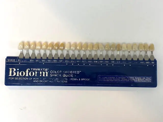 Trubyte Bioform Color Order Dental Shade Guide Dentsply Complete Denture &Crowns