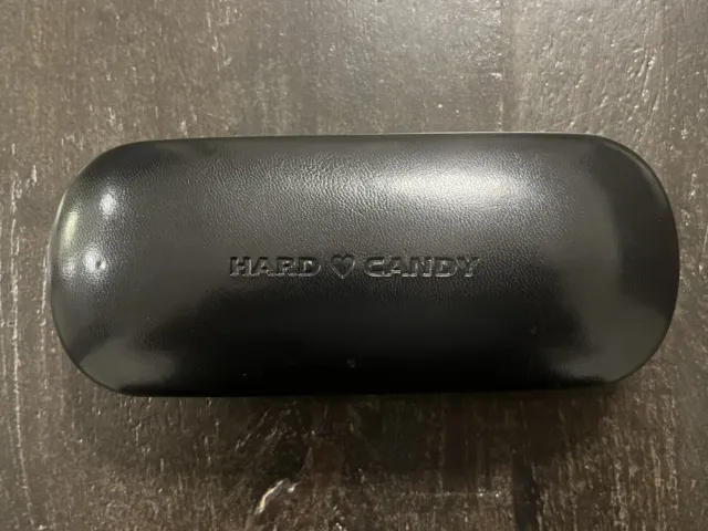 Hard Candy Pink Lining Black Hard Shell Reading Glasses Case Spring Close
