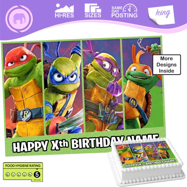 Teenage Mutant Ninja Turtle Cake Topper  Icing Personalised sizes inc Costco