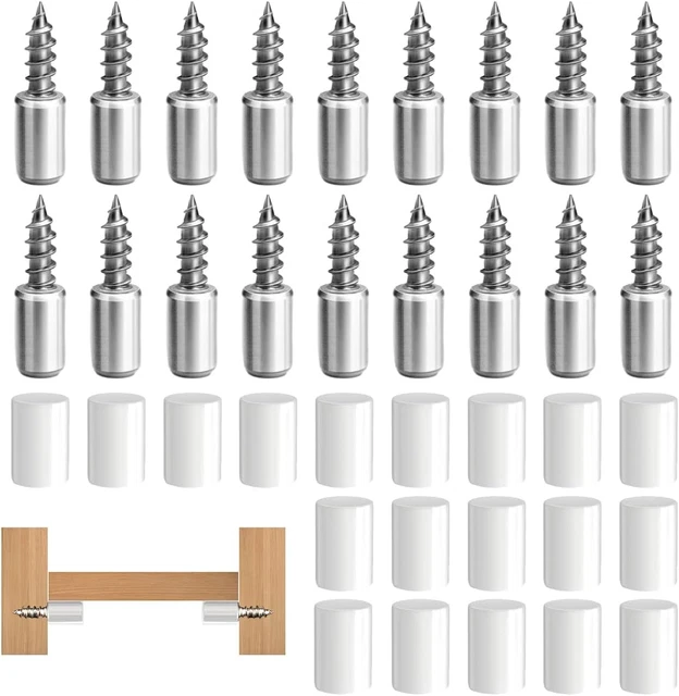 20 Pezzi Supporti Mensola A L In Acciaio Inox - Perni Da 5mm Per Mensole Vetro O Legno - Foto 9