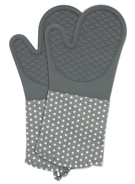WENKO 1 Paar Topf Handschuhe Silikon Grau Back Ofen Hitze Schutz Grillen Kochen