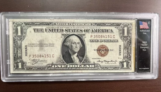 1935A $1 Dollar Silver Certificate Brown Seal Hawaii Emergency Note