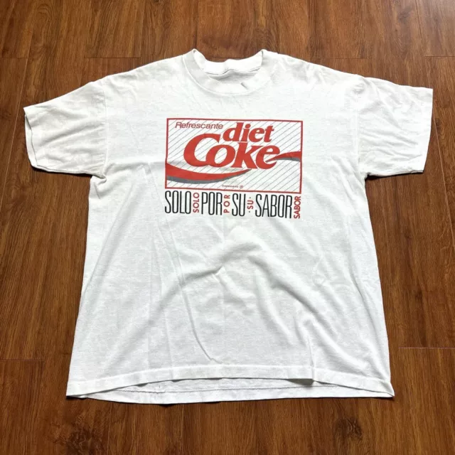 Vtg Refrescante Diet Coke T-Shirt XL Spanish Coca Cola Size S-5XL