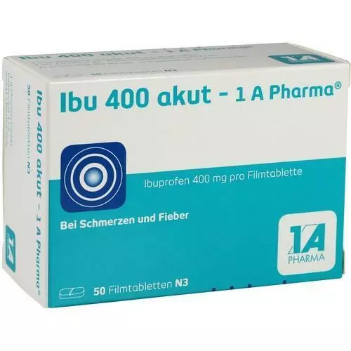 IBU 400 akut -1A Pharma 50 Filmtabletten Ibuprofen 400mg PZN: 3045316