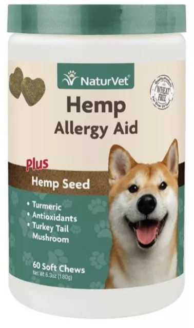 NaturVet 79905901 Hanf Allergie Hilfe Plus Kerne Ergänzung für Hunde 60 Zähler