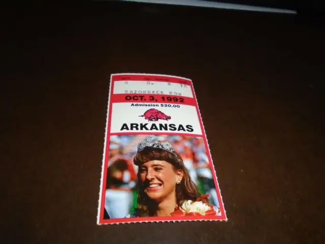 1992 Georgia At Arkansas College Football Ticket Stub