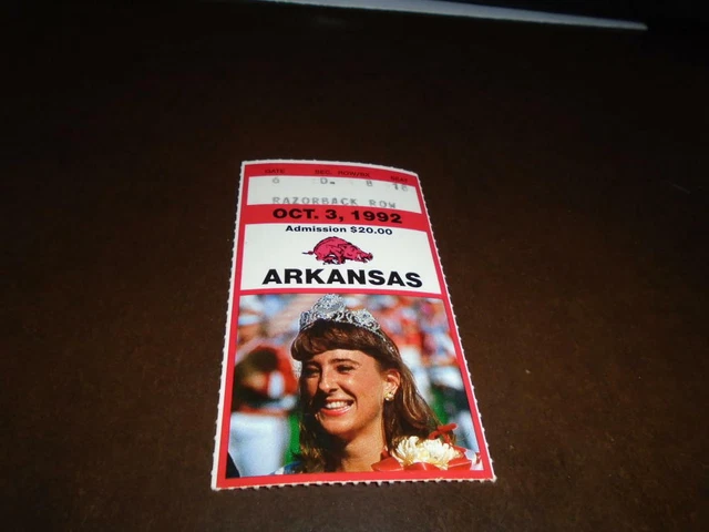 1992 Georgia At Arkansas College Football Ticket Stub