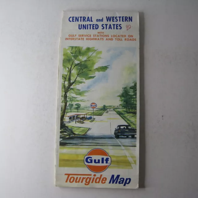 Gulf Service Station Tourgide Map 1969 Central and Western United States