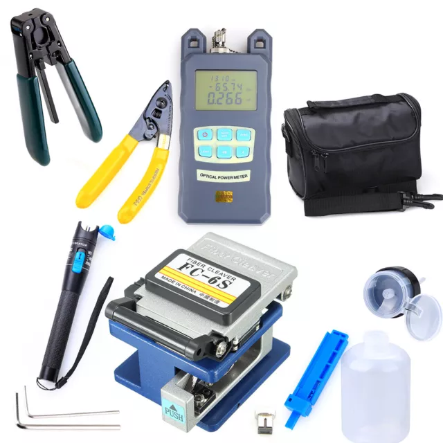 Single-mode Optical Cable FTTH Tool Kit+FC-6S Cutter Cleaver&Optical Power Meter