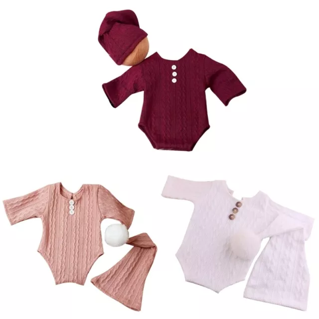 Infant Photo-Shooting Props Suit  Romper Turban Hat Newborn Shower Gift