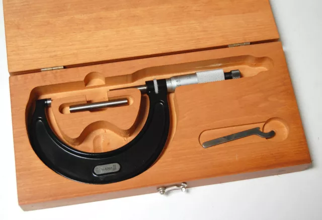 Starrett 436M Outside Micrometer Metric 50 to 75mm & Wood Case Standard Wrench