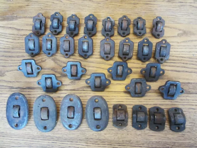 32 Heavy Duty Recessed Industrial Casters Cast Iron Pump Reed Organ Wheels 8 Set