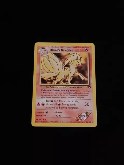 Blaine's Ninetales (21/132) Rare Gym Challenge Set Pokemon Card 1999 Vintage