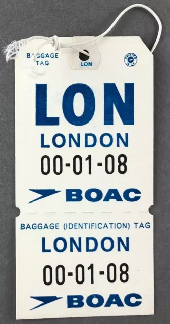 Boac London Vintage Bag Tag Luggage Baggage Label B.o.a.c. Retro Airline Airways