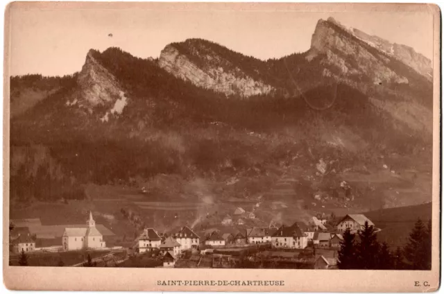 St Pierre de Chartreuse.Isère.Village.Mountain.Cabinet Map.Albuminated Photo E.C