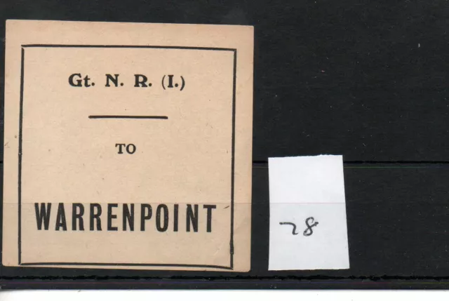 Great Northern Railway Ireland GNR(I) - Luggage Label (78) Warrenpoint