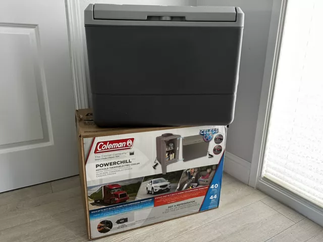 COLEMAN POWERCHILL THERMOELECTRIC Cooler w/ Car Outlet 40 Quart #5645 ...