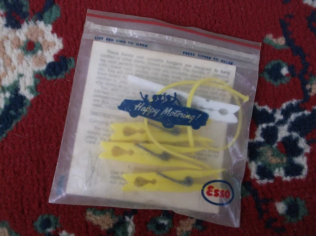 Vintage Esso Clothespins & Cord