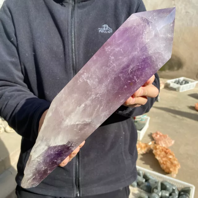 6.4lb Natural Amethyst Quartz Crystal polishing point Rough Specimen Healing 2